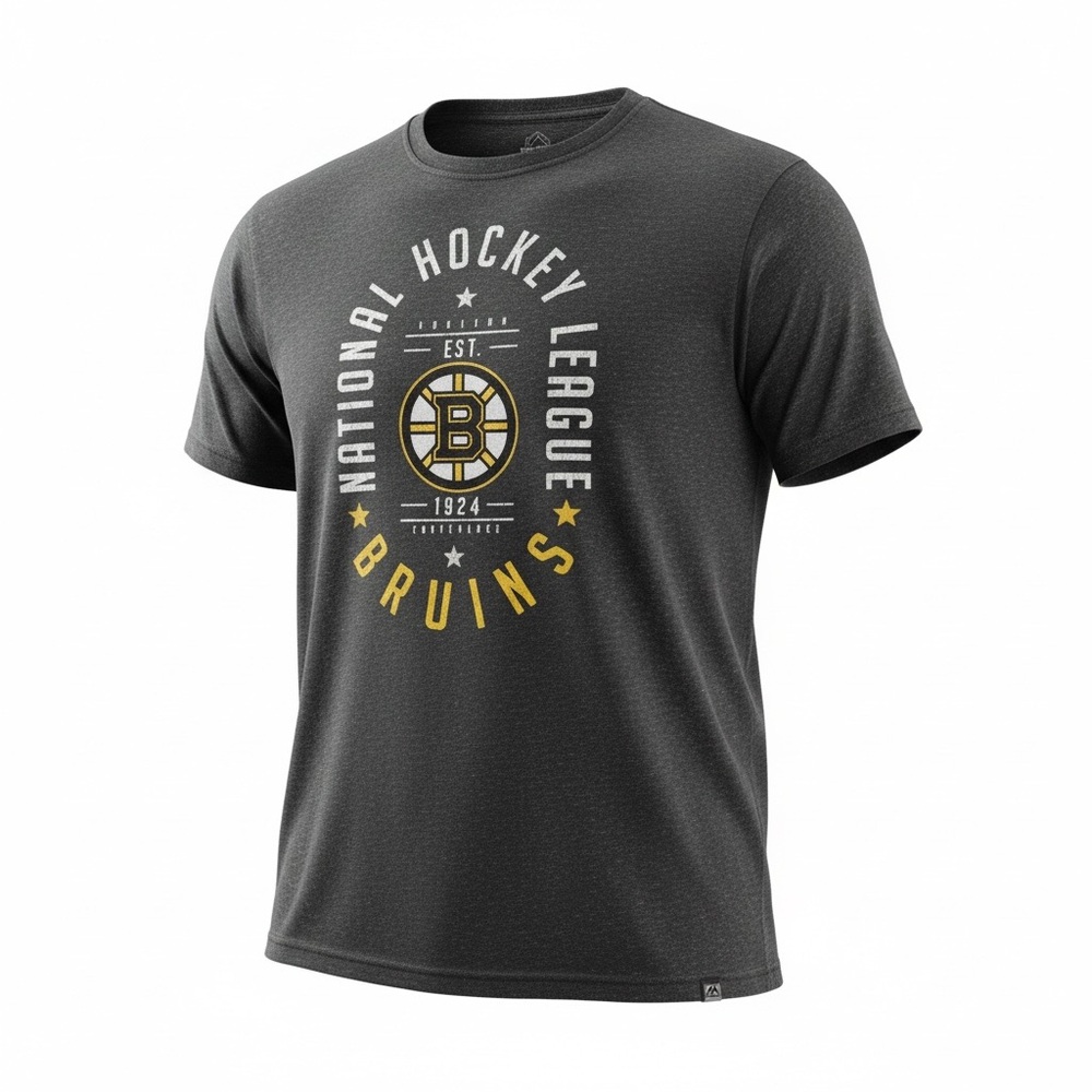 Majestic Charcoal and Gold Bruins Tee